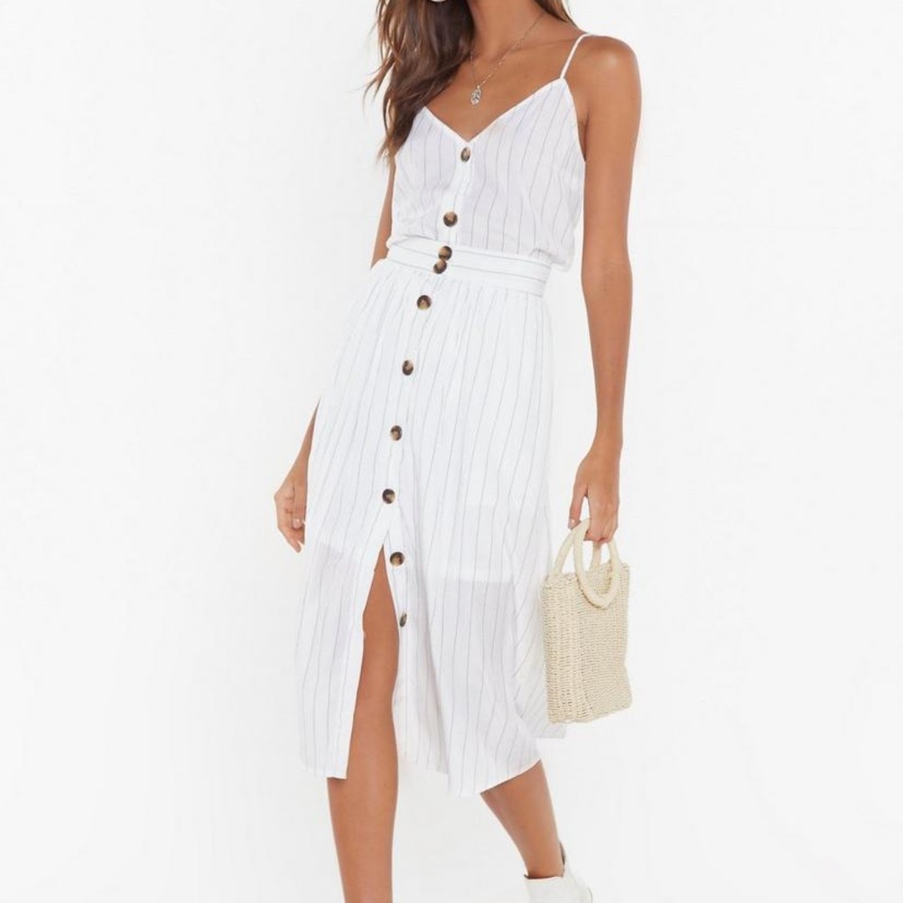 Nasty Gal striped midi skirt